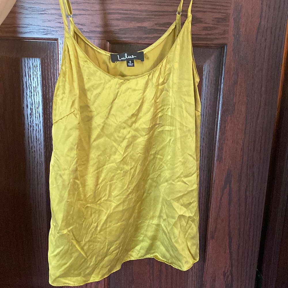 Lulus olive green 100% silk cami tank